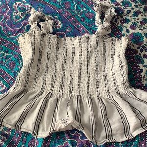 Black & White Striped Crop Top